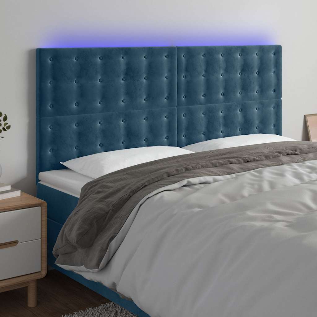 vidaXL Hoofdbord LED 80x5x78/88 cm fluweel lichtgrijs