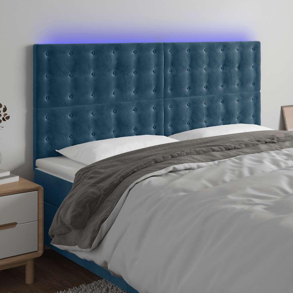 vidaXL Hoofdbord LED 80x5x78/88 cm fluweel lichtgrijs
