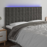vidaXL Hoofdbord LED 80x5x78/88 cm fluweel lichtgrijs