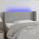 vidaXL Headboard LED 83x16x78/88 cm fabric light grey