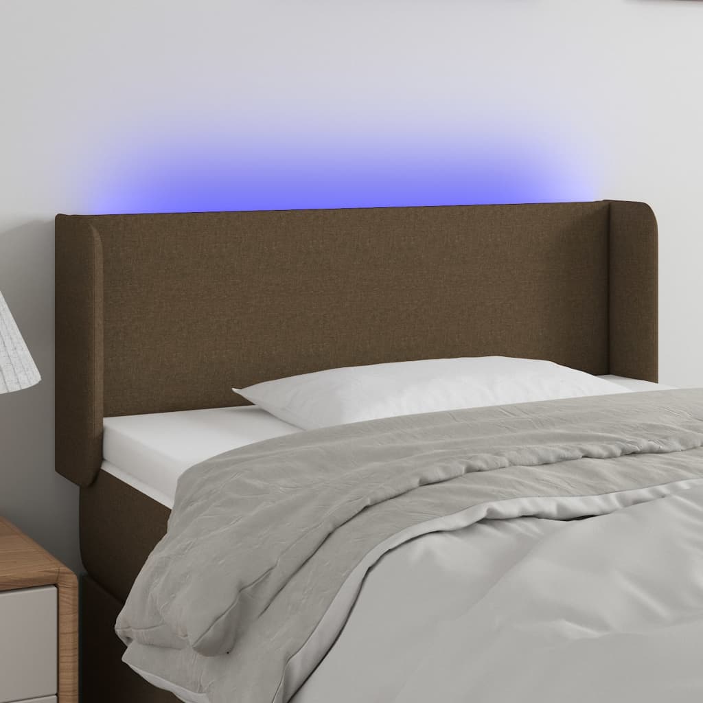 vidaXL Hoofdbord LED 83x16x78/88 cm stof lichtgrijs