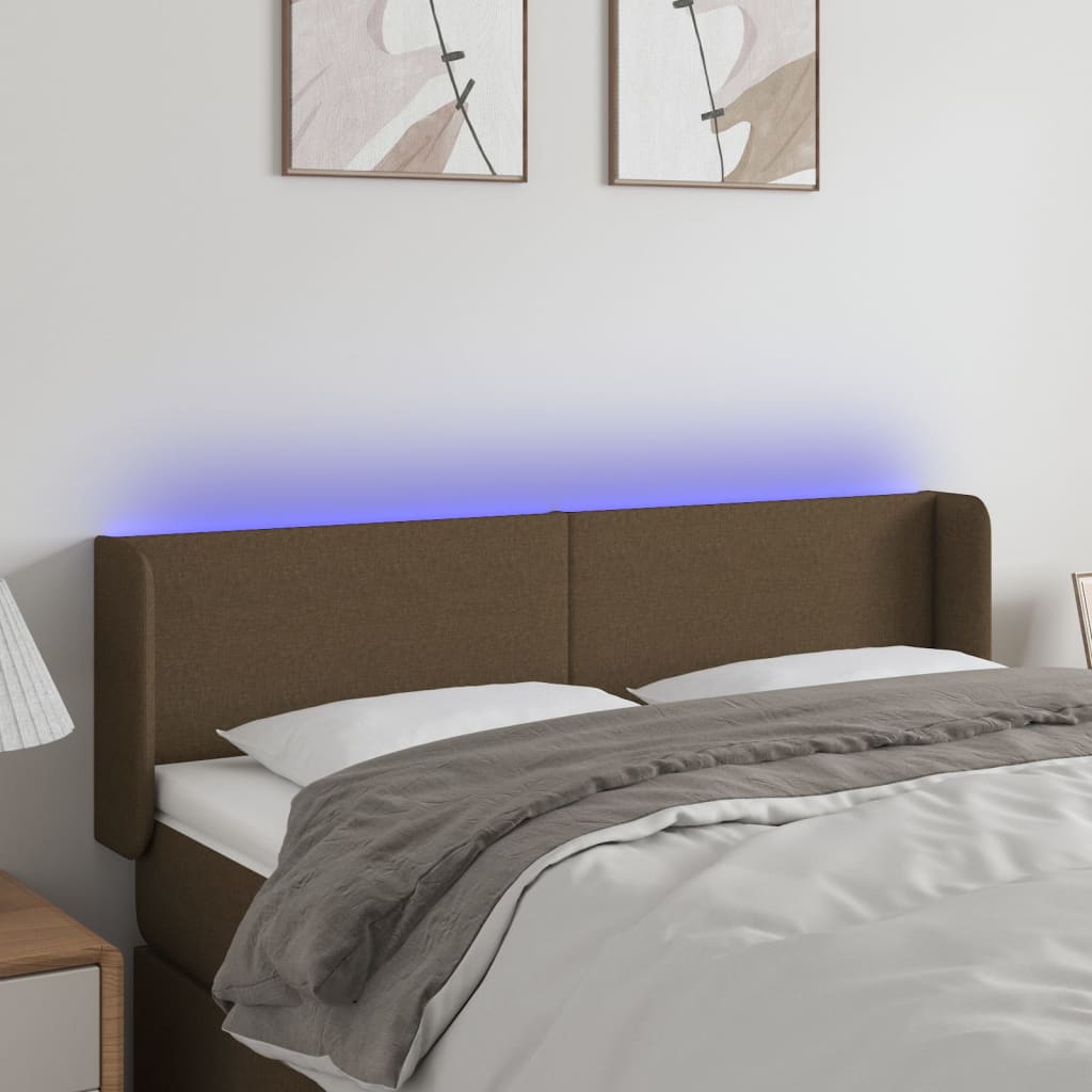 vidaXL Hoofdbord LED 83x16x78/88 cm stof lichtgrijs