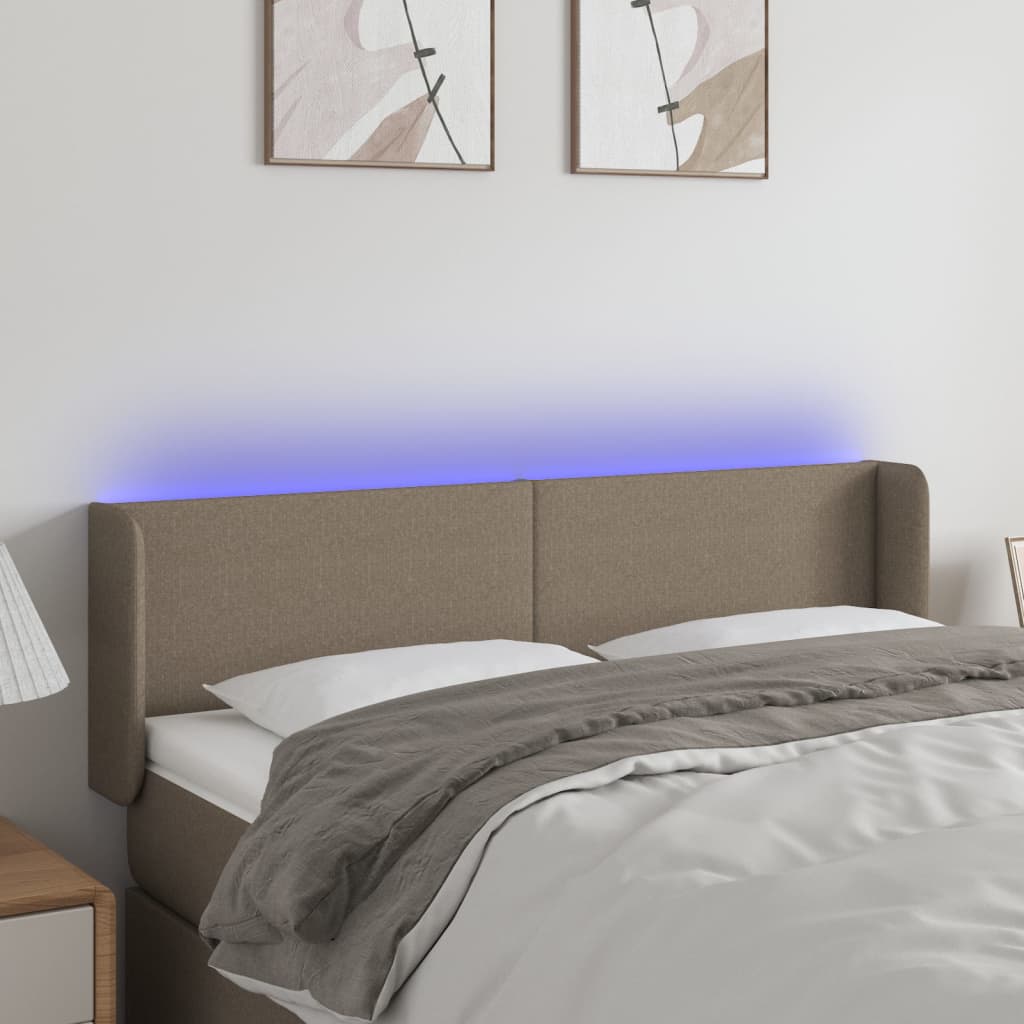 vidaXL Hoofdbord LED 83x16x78/88 cm stof lichtgrijs