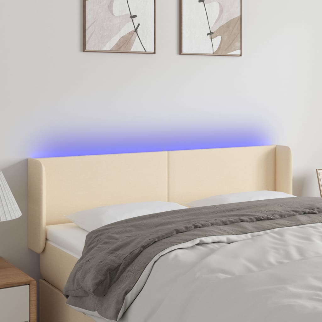 vidaXL Hoofdbord LED 83x16x78/88 cm stof lichtgrijs