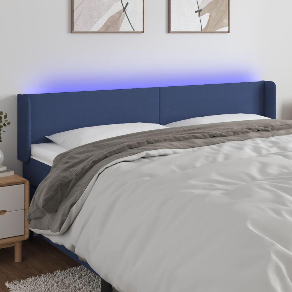 vidaXL Hoofdbord LED 83x16x78/88 cm stof lichtgrijs