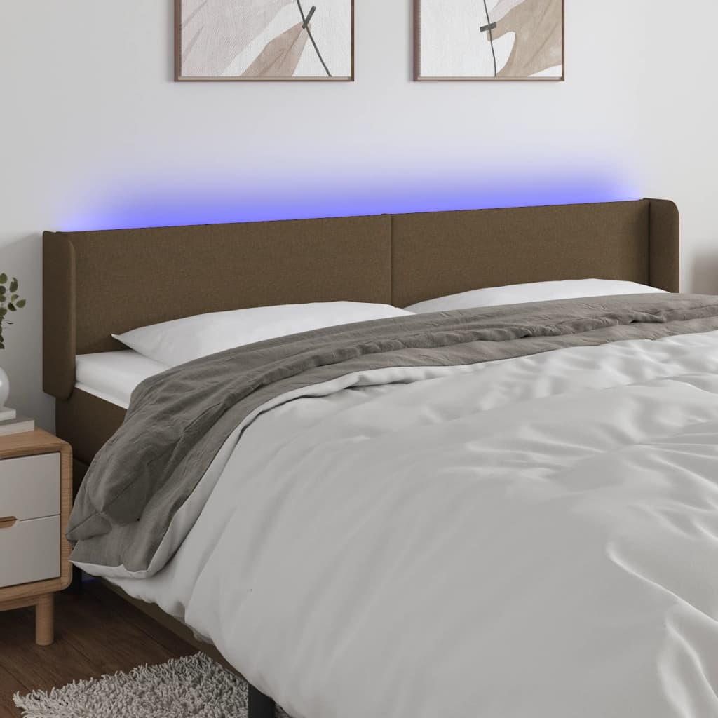 vidaXL Hoofdbord LED 83x16x78/88 cm stof lichtgrijs