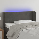vidaXL Hoofdbord LED 83x16x78/88 cm fluweel lichtgrijs