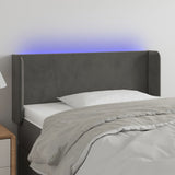 vidaXL Hoofdbord LED 83x16x78/88 cm fluweel lichtgrijs