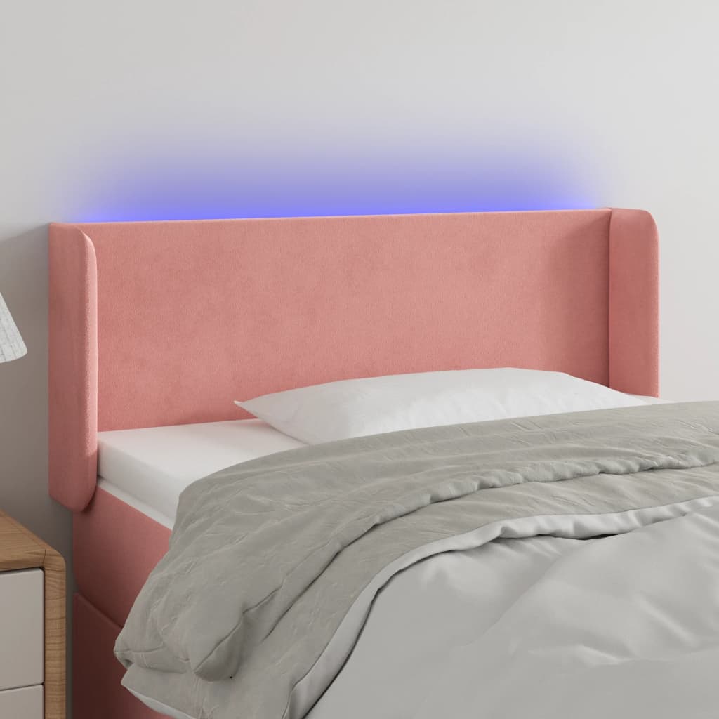 vidaXL Hoofdbord LED 83x16x78/88 cm fluweel lichtgrijs