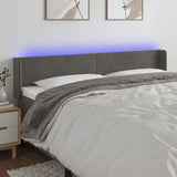 vidaXL Hoofdbord LED 83x16x78/88 cm fluweel lichtgrijs