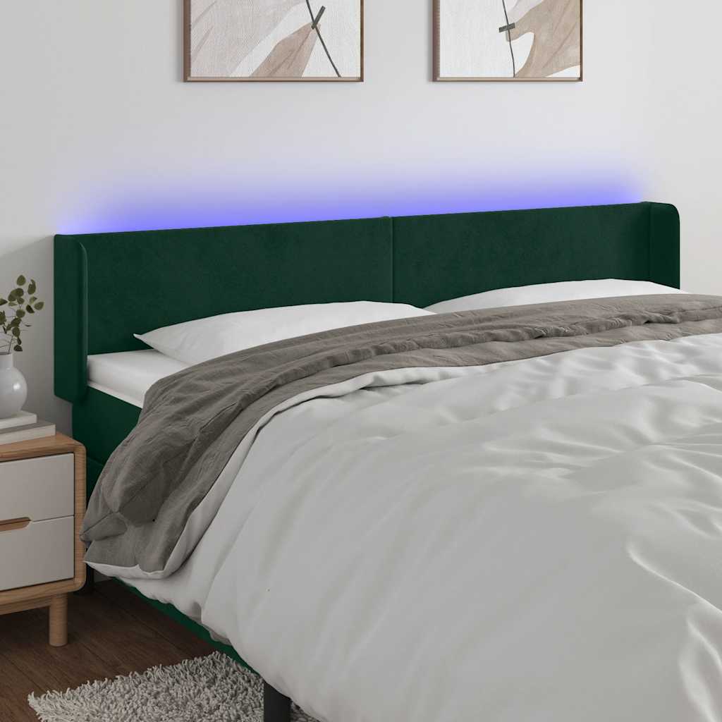 vidaXL Hoofdbord LED 83x16x78/88 cm fluweel lichtgrijs