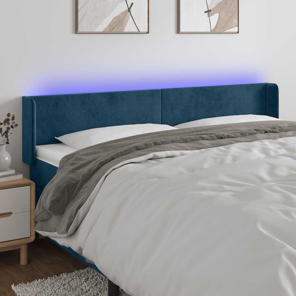 vidaXL Hoofdbord LED 83x16x78/88 cm fluweel lichtgrijs