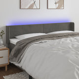 vidaXL Hoofdbord LED 83x16x78/88 cm fluweel lichtgrijs