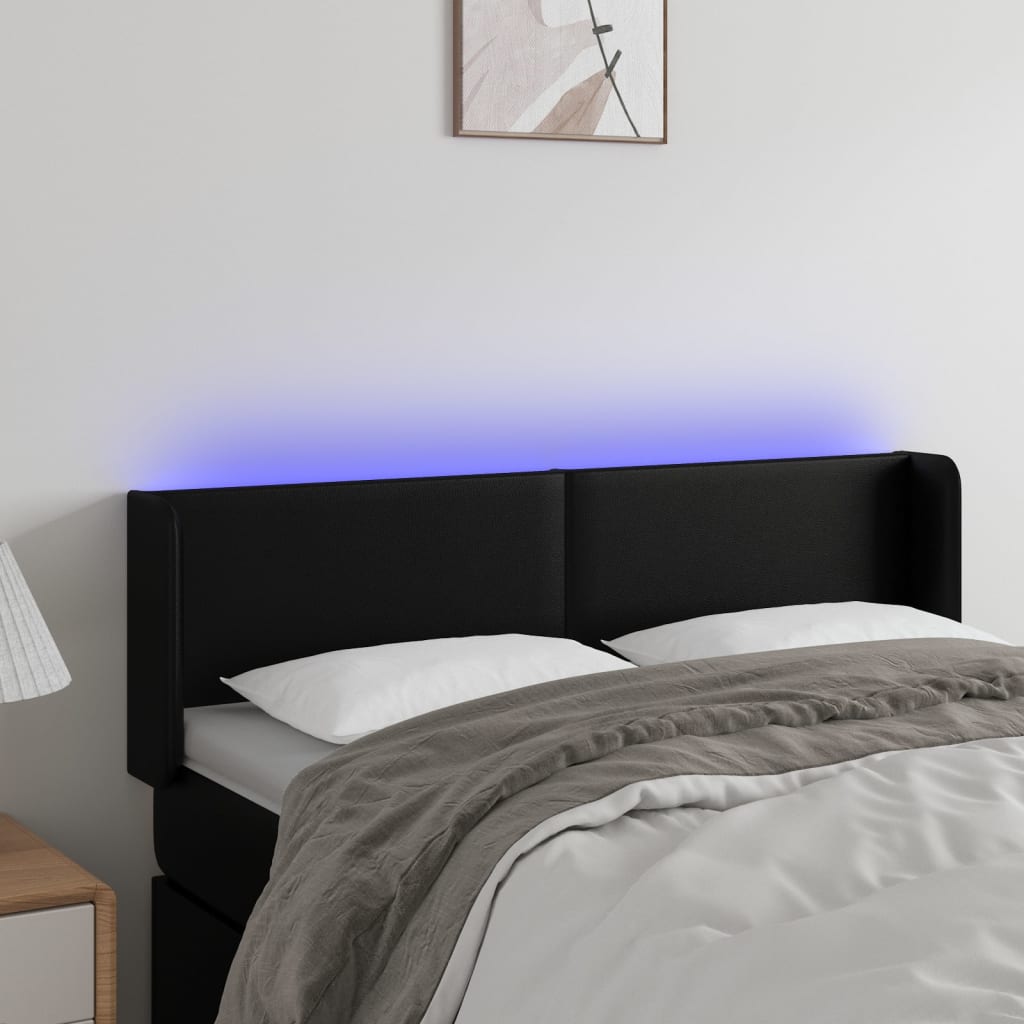vidaXL Hoofdbord LED 83x16x78/88 cm kunstleer zwart