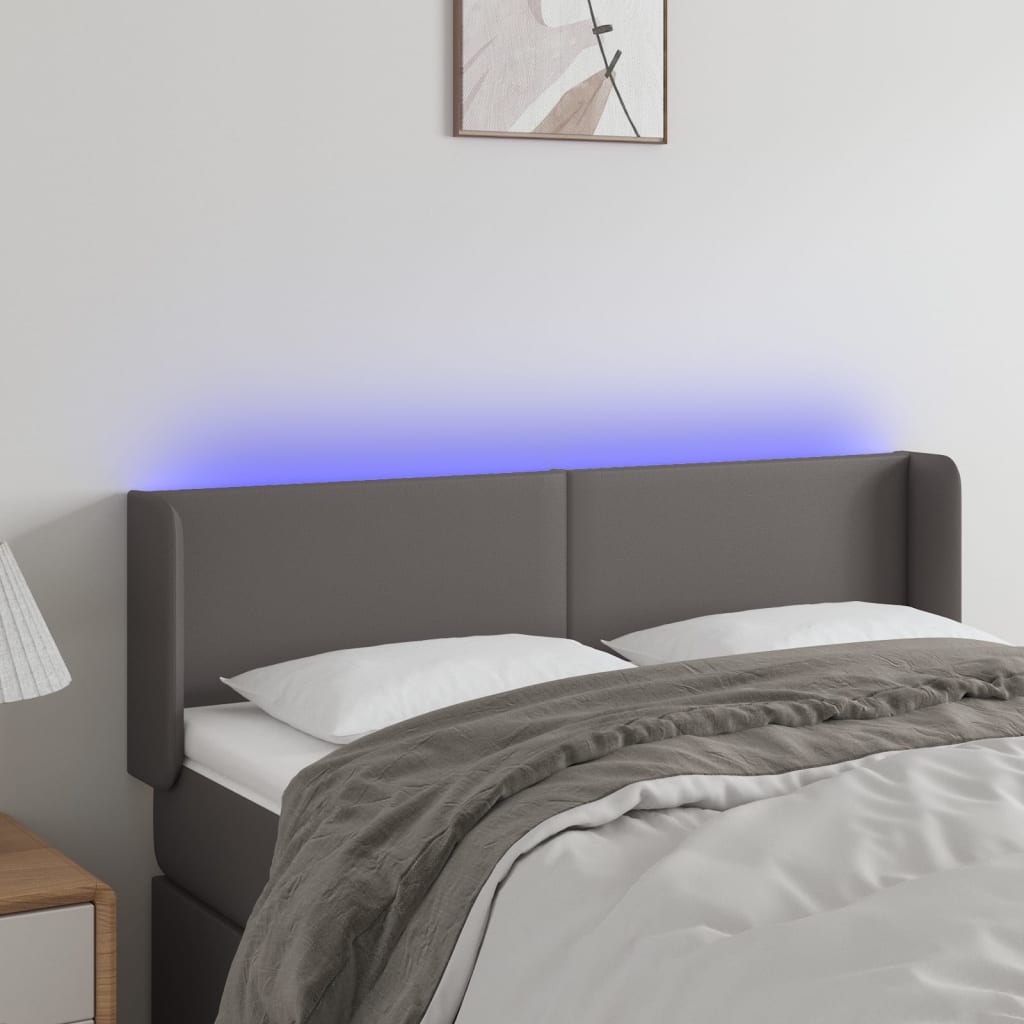 vidaXL Hoofdbord LED 83x16x78/88 cm kunstleer zwart