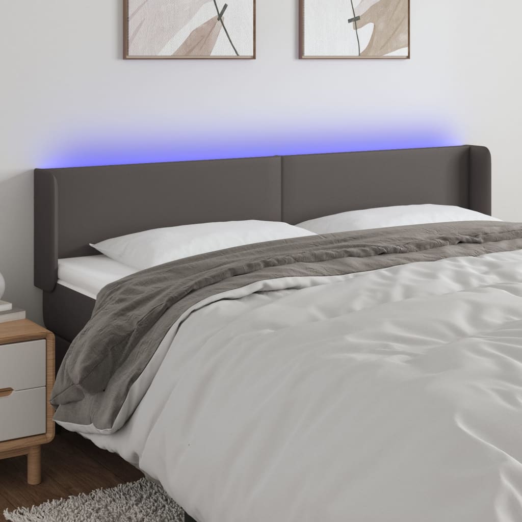 vidaXL Hoofdbord LED 83x16x78/88 cm kunstleer zwart