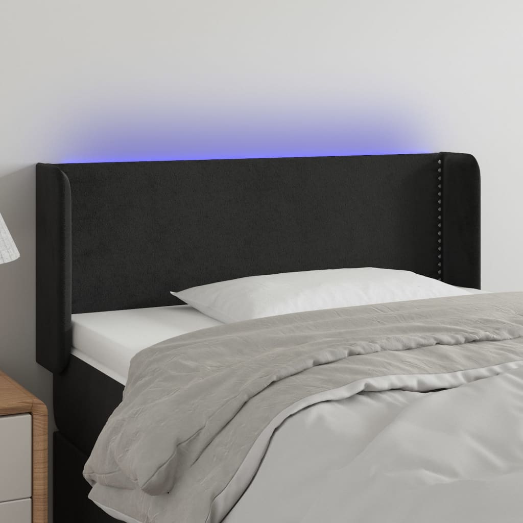 vidaXL Hoofdbord LED 83x16x78/88 cm fluweel lichtgrijs