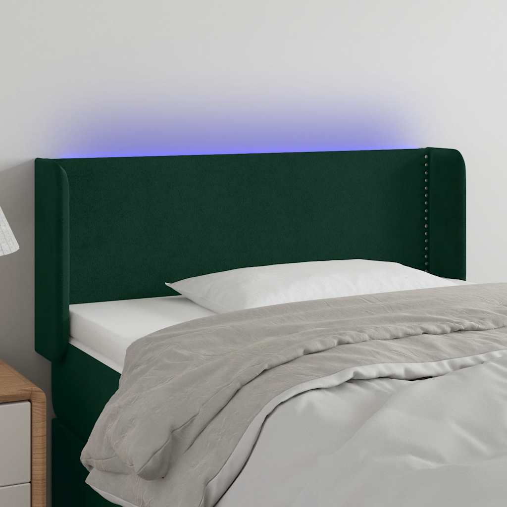 vidaXL Hoofdbord LED 83x16x78/88 cm fluweel lichtgrijs