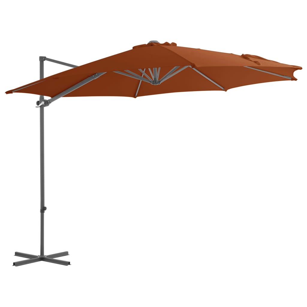 vidaXL Zweefparasol met stalen paal 250x250 cm bordeauxrood