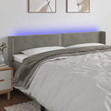 vidaXL Hoofdbord LED 83x16x78/88 cm fluweel lichtgrijs