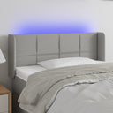 vidaXL Headboard LED 83x16x78/88 cm fabric light grey