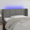 vidaXL Headboard LED 83x16x78/88 cm fabric light grey