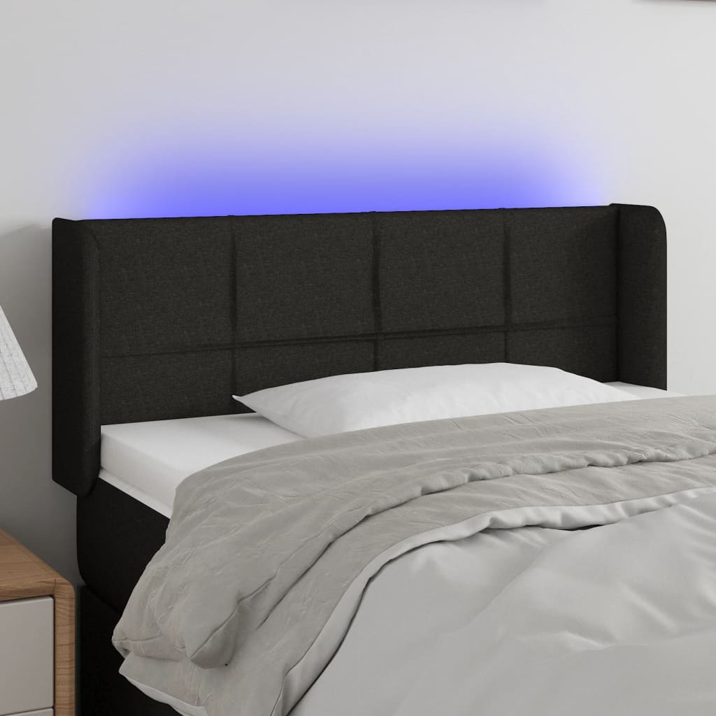 vidaXL Hoofdbord LED 83x16x78/88 cm stof lichtgrijs