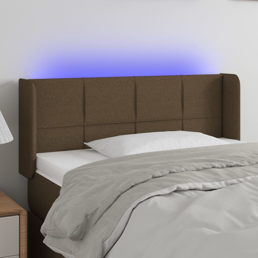 vidaXL Hoofdbord LED 83x16x78/88 cm stof lichtgrijs