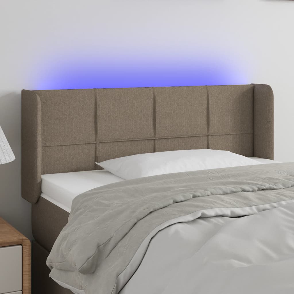 vidaXL Hoofdbord LED 83x16x78/88 cm stof lichtgrijs
