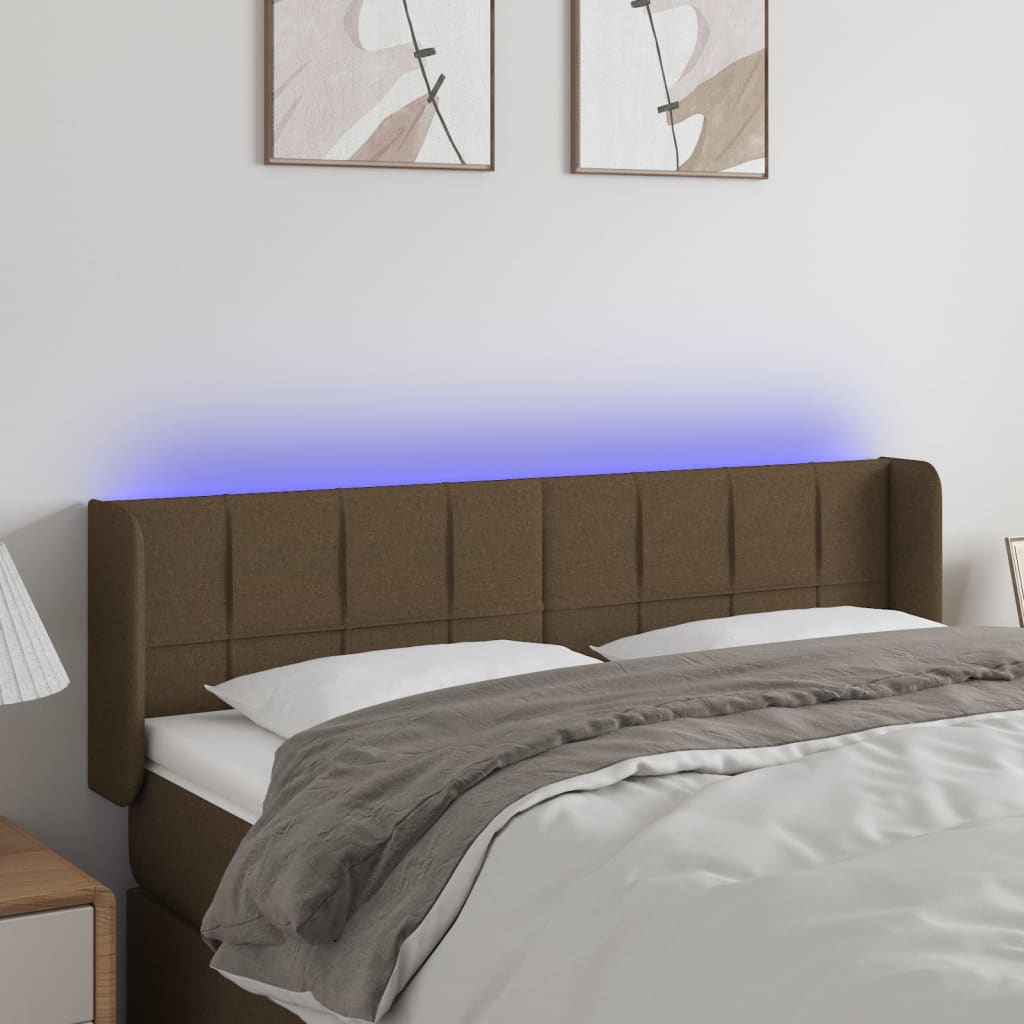 vidaXL Hoofdbord LED 83x16x78/88 cm stof lichtgrijs