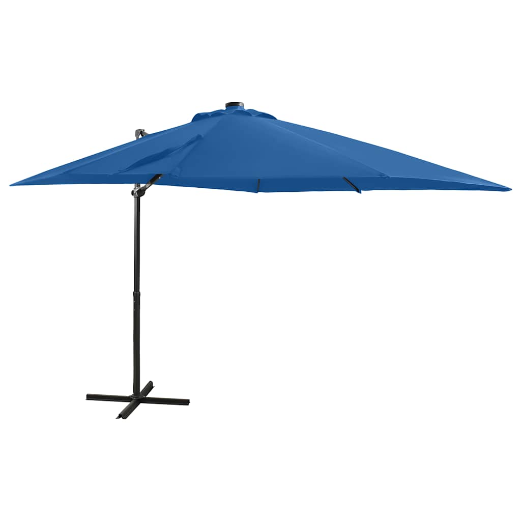 vidaXL Zweefparasol met paal en LED-verlichting 250 cm groen