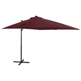 vidaXL Zweefparasol met paal en LED-verlichting 250 cm groen