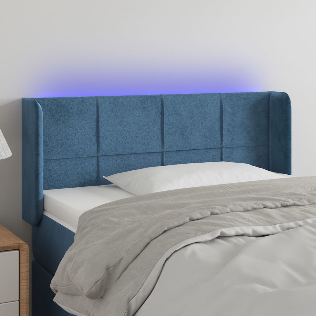 vidaXL Hoofdbord LED 83x16x78/88 cm fluweel lichtgrijs
