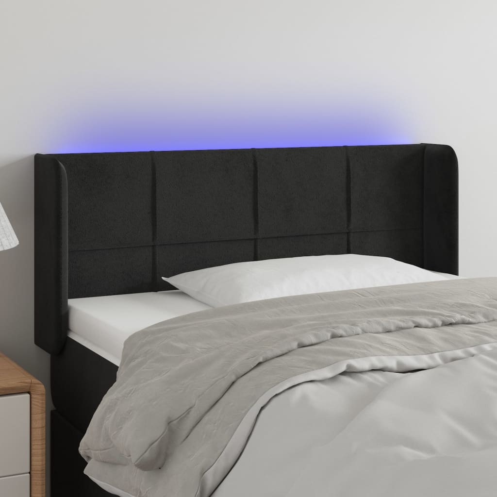 vidaXL Hoofdbord LED 83x16x78/88 cm fluweel lichtgrijs