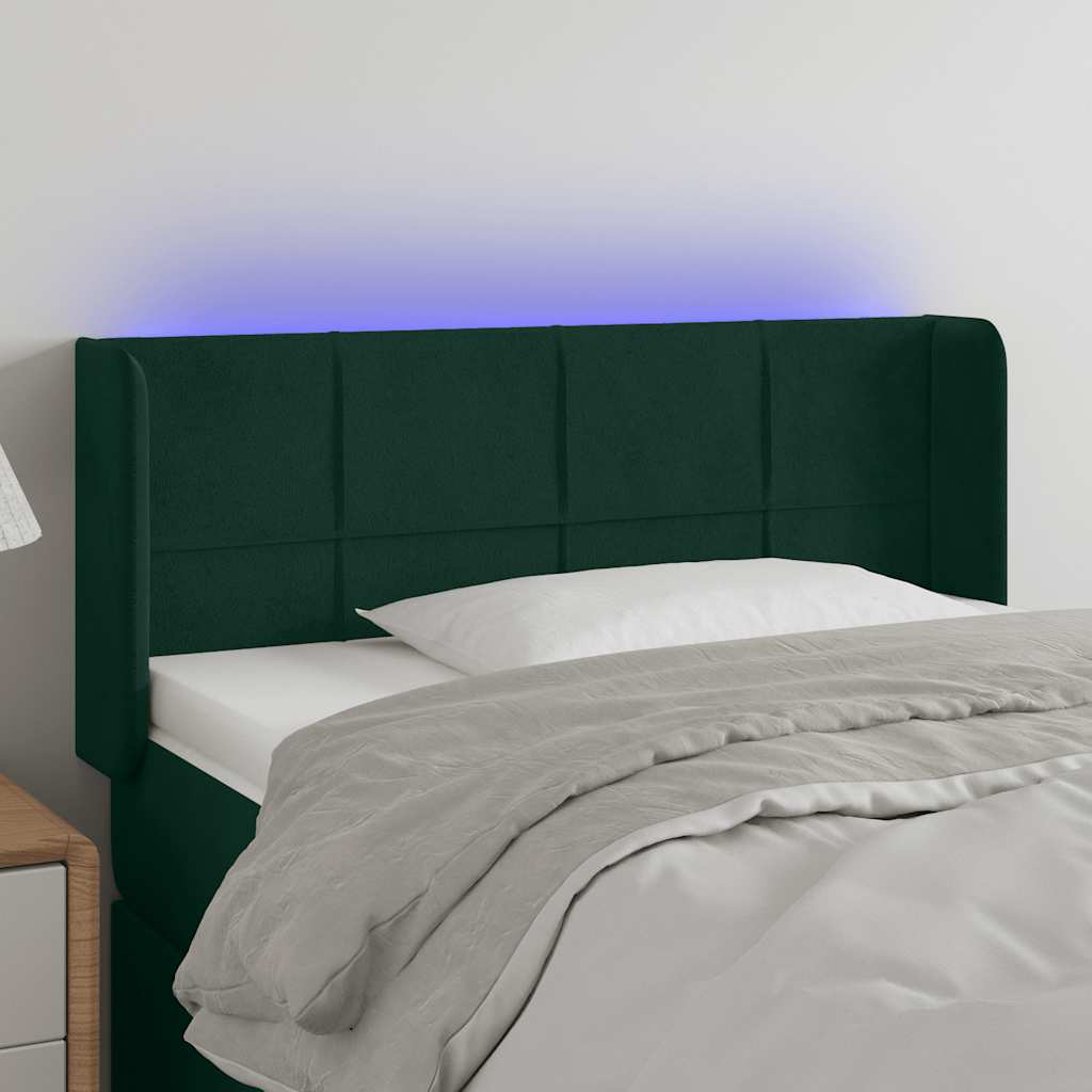 vidaXL Hoofdbord LED 83x16x78/88 cm fluweel lichtgrijs