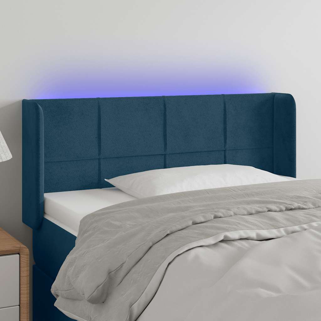 vidaXL Hoofdbord LED 83x16x78/88 cm fluweel lichtgrijs