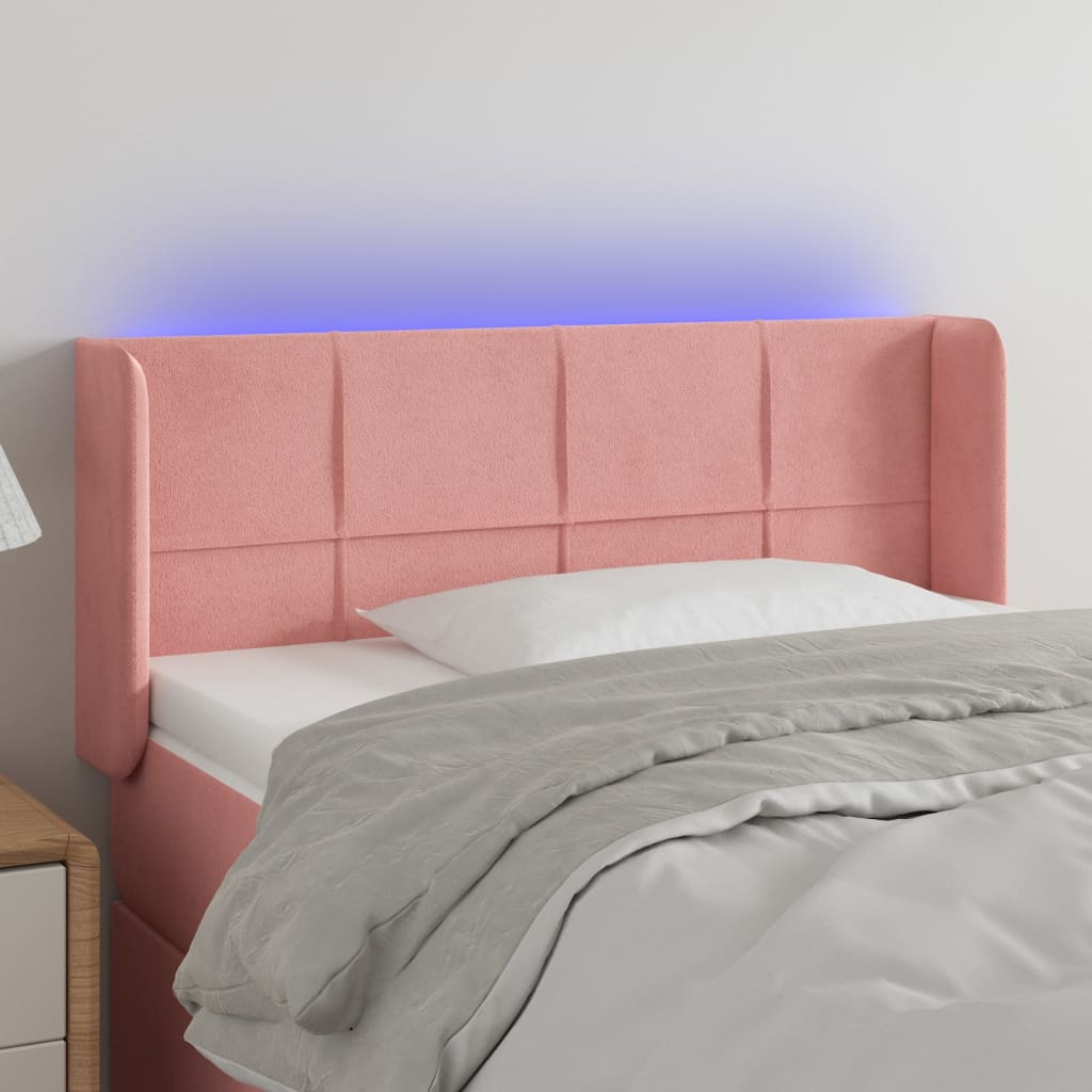 vidaXL Hoofdbord LED 83x16x78/88 cm fluweel lichtgrijs