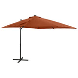 vidaXL Zweefparasol met paal en LED-verlichting 250 cm groen