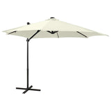 vidaXL Zweefparasol met paal en LED-verlichting 250 cm groen