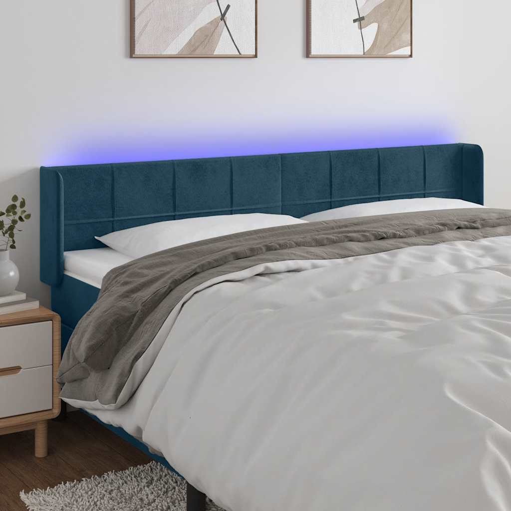 vidaXL Hoofdbord LED 83x16x78/88 cm fluweel lichtgrijs
