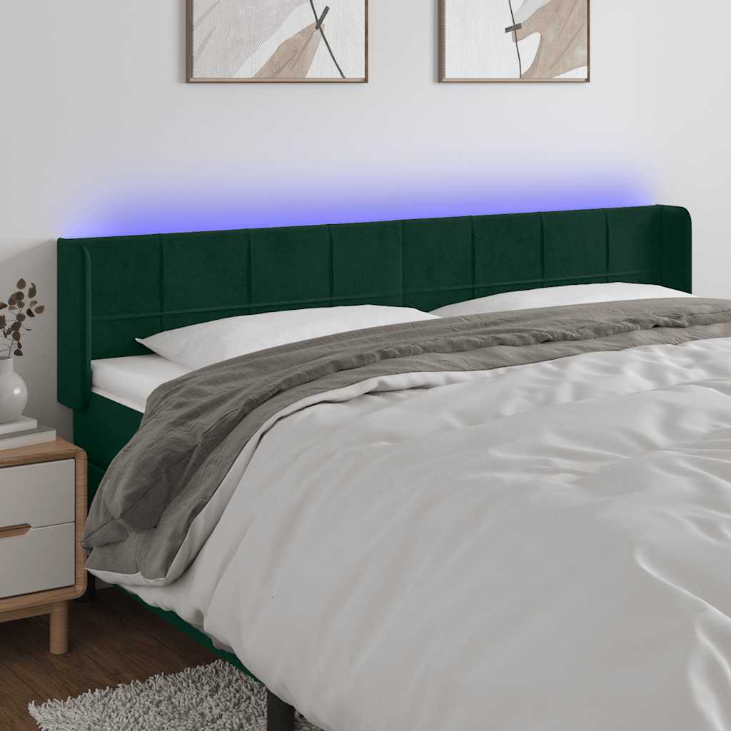 vidaXL Hoofdbord LED 83x16x78/88 cm fluweel lichtgrijs
