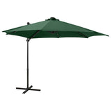 vidaXL Zweefparasol met paal en LED-verlichting 250 cm groen