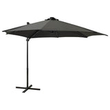 vidaXL Zweefparasol met paal en LED-verlichting 250 cm groen
