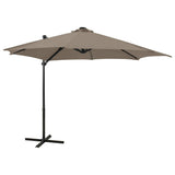 vidaXL Zweefparasol met paal en LED-verlichting 250 cm groen