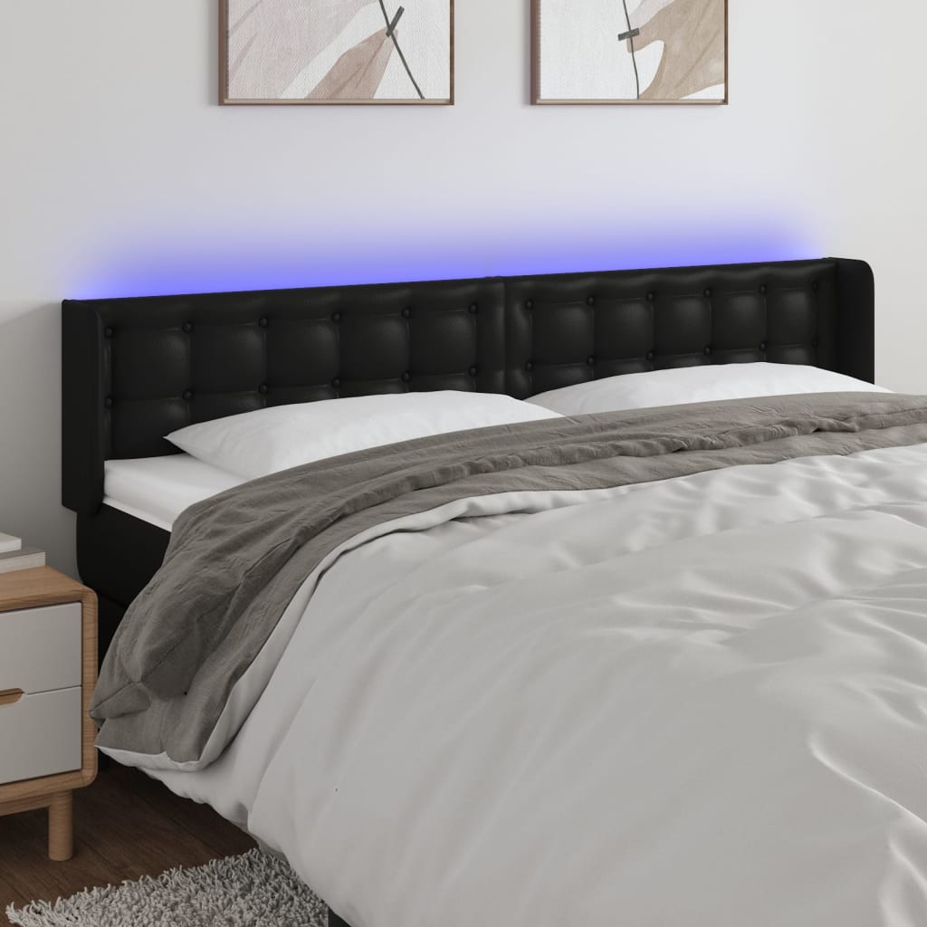 vidaXL Hoofdbord LED 83x16x78/88 cm kunstleer zwart