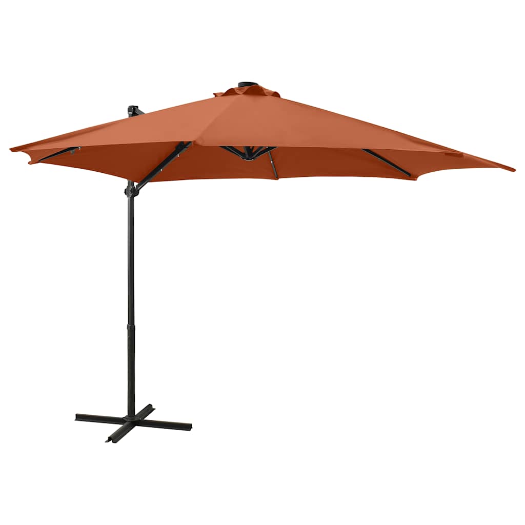 vidaXL Zweefparasol met paal en LED-verlichting 250 cm groen