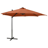 vidaXL Zweefparasol met paal en LED-verlichting 250 cm groen