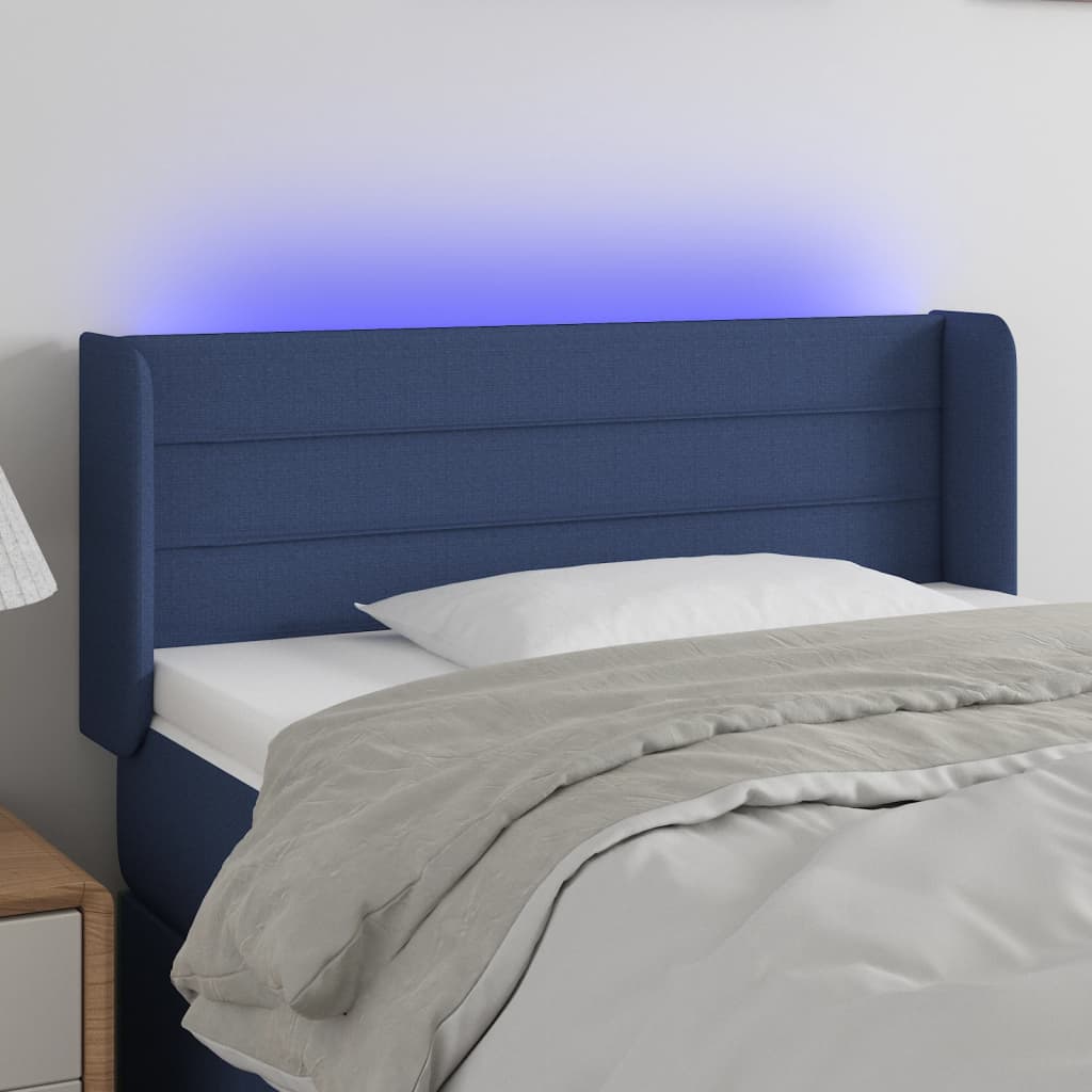 vidaXL Hoofdbord LED 83x16x78/88 cm stof lichtgrijs