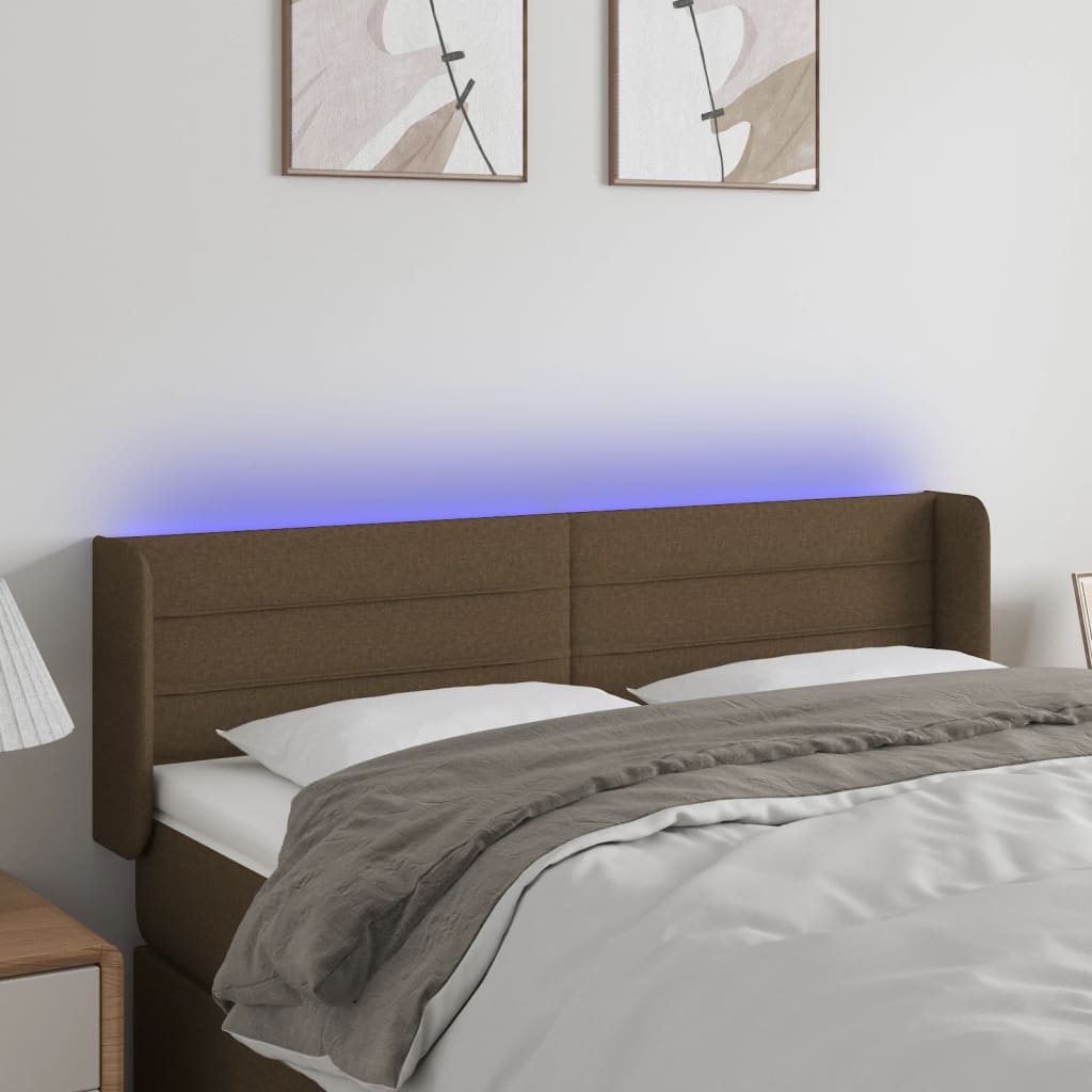 vidaXL Hoofdbord LED 83x16x78/88 cm stof lichtgrijs