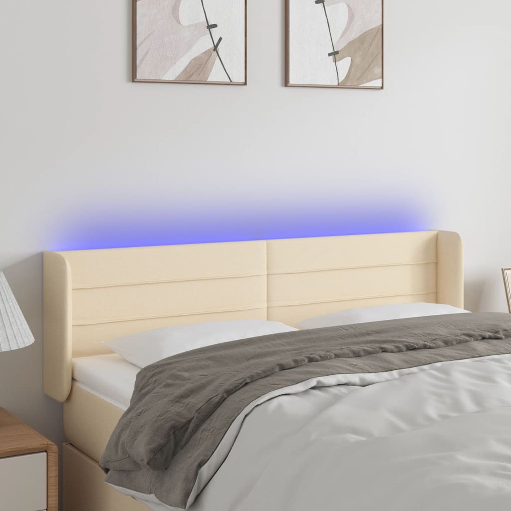 vidaXL Hoofdbord LED 83x16x78/88 cm stof lichtgrijs